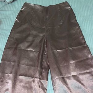 Satin Rose Gold Wide-Legged Pants